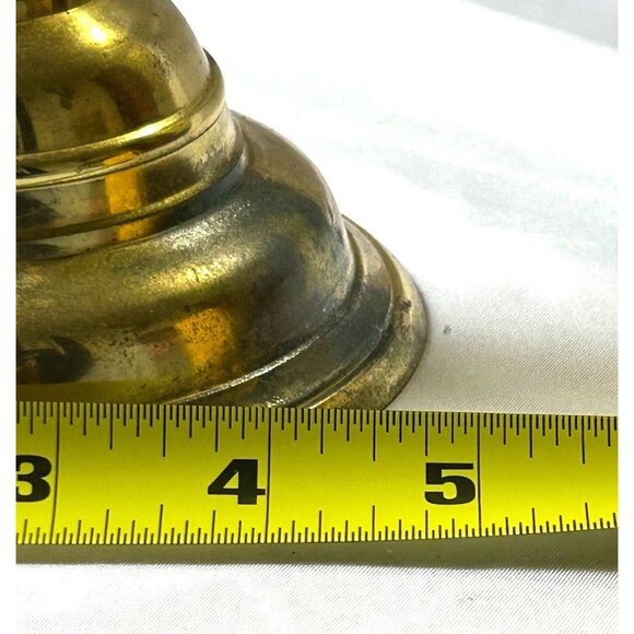 Vintage Brass Candlestick Holder 10.5”Fluted Column Base Taper Candle Decor Read - Picture 5 of 8